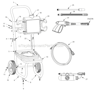 Part Location Diagram of PM015404BH Campbell Hausfeld Left Leg